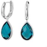 👉 Oorring blauw witgoud One Size array TFT Oorringen Met Scharnier London Blue Kwarts Glanzend 8718834602827