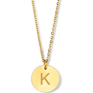 👉 Halsketting goudkleurig One Size no color CO88 Collection Alphabet 8CN 11062 Stalen Collier - Letter hanger K Lengte 42 + 5 cm 8720143835025