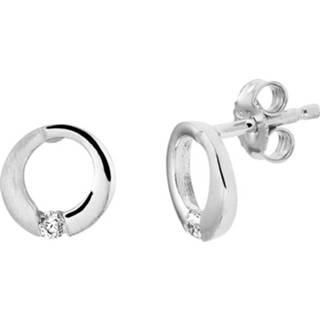 👉 Oorknop zilver One Size zilverkleurig TFT Oorknoppen Rondje Zirkonia Poli/mat Gerhodineerd Mat Glanzend 8718834606016