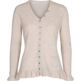 👉 XL vrouwen beige Cardigan Med Flæser