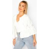 Plus Ruffle Collarless Blazer, Ivory