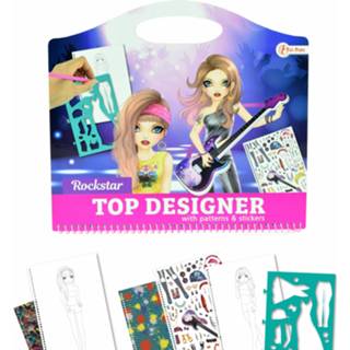 👉 Kleurboek papier One Size meerkleurig Toi-Toys rocksterren met stickers 8719904461337