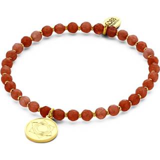 👉 Jade natuursteen vrouwen active rekarmband oranje CO88 Collection Chakra 8CB 90220 met Stalen Elementen - Sacral 4 mm One-size 8719874222884