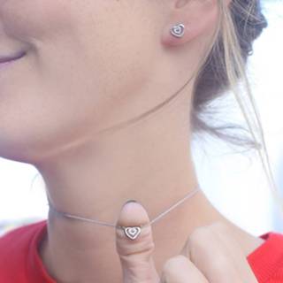👉 Zirkonia zilveren zilver wit kinderen kinderset dubbel hart met 8719802114472