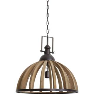 👉 Hang lamp zink hout l bruin One Size Hanglamp DJEM - kop 8717807209391
