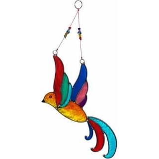 👉 Raamdecoratie Gekleurde Vogel Large