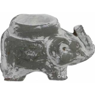 Theelichthouder grijs terracotta active Olifant Grey-Wash 8717506087047
