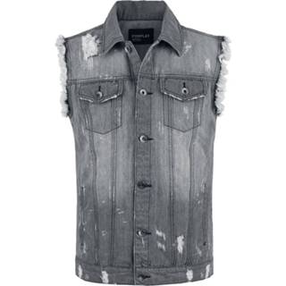 👉 Vest grijs Forplay Destroyed Washed Denim Gilet 4060587459826