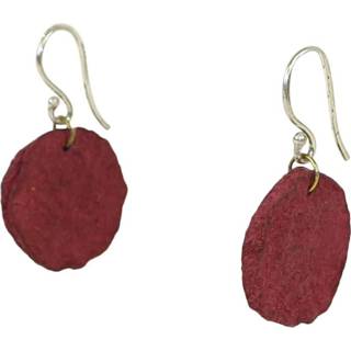 👉 Katoenen Oorbellen - Small Chips (Donkerrood)