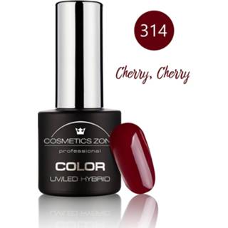 👉 Nagellak gel One Size rood Cosmetics Zone UV/LED Hybrid 7ml. Cherry, Cherry 314 8719925796555