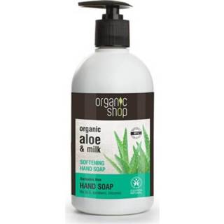 👉 Handzeep One Size GeenKleur Organic Shop Softening Hand Soap Barbados Aloe 500ml. 7433652374305