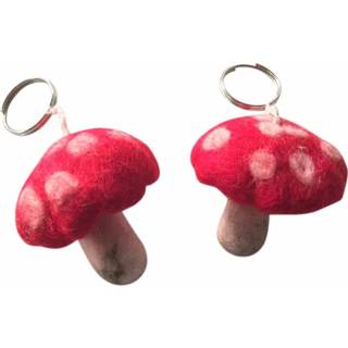 👉 Sleutelhangers Paddenstoel (2 stuks)