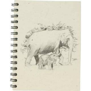 👉 Notitieboek Spiraal Large Olifant met Jong Wit