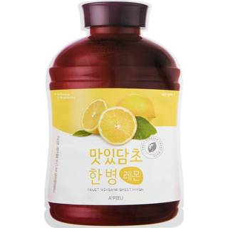 👉 One Size GeenKleur A'PIEU Fruit Vinegar Sheet Mask Lemon 20g. 8809581451599