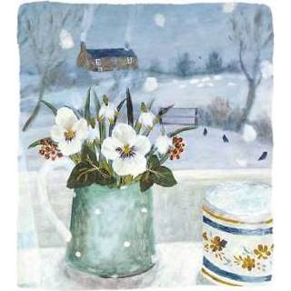 👉 Kerst kaart active witte Kerstkaart - Bloemen (Set van 5) 5015877419577