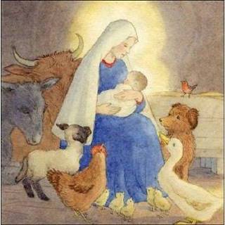 👉 Kerstkaart - Maria met Kindje Jezus (Set van 5)