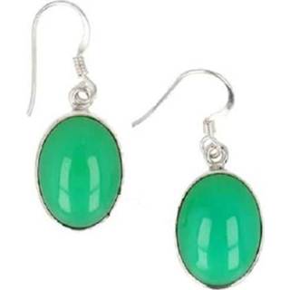 👉 Oorbel zilveren active Oorbellen Chrysopraas Ovaal 1000000032758