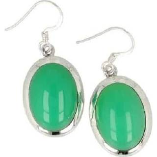 👉 Zilveren Oorbellen Chrysopraas Ovaal met Rand