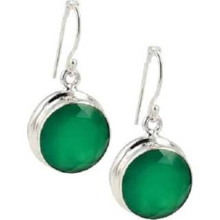 👉 Zilveren oorbellen onyx groen active Facet 1000000032741
