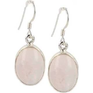 👉 Zilveren Oorbellen Rozenkwarts Ovaal