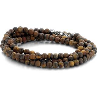 👉 Halsketting bruin One Size no color Frank 1967 Beads 7FN 0010 Natuurstenen Collier - Tijgeroog Lengte 60 cm Mat 8720143054693