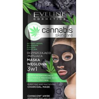 👉 One Size GeenKleur Eveline Cosmetics Cannabis Skin Care 3in1 Charcoal Mask 7ml. 5901761996852