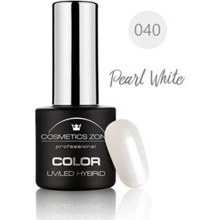 👉 Nagellak wit gel One Size parelmoer Cosmetics Zone UV/LED Hybrid 7ml. Pearl White 040 7433652331384