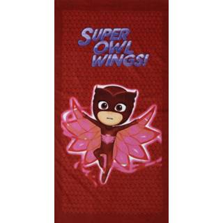 👉 Badlaken rood katoen One Size PJ Masks Super Owl Wings junior 70 x 140 cm 8719817563647
