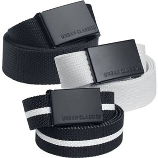 👉 Riem zwart wit canvas Urban Classics Belt 3er Pack Riemen zwart-wit 4053838587232