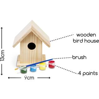 👉 Vogelhuisje houten hout One Size GeenKleur BS Toys schilderen 6-delig 8717775440390