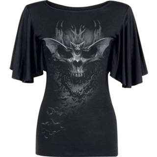👉 Shirt zwart T-Shirt meisjes Spiral Bat Skull Girls 5055800649138