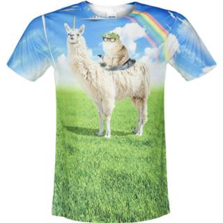 👉 Shirt T-Shirt Goodie Two Sleeves Victorious Cat Rides Llamacorn Unleashed meerkleurig 4060587884420