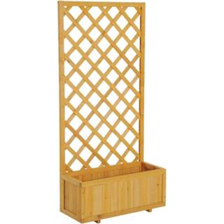 👉 Plantenbak active Outsunny met trellis dennenhout 72,5 x 31,5 149,5cm 4250871239016