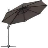 👉 Parasol grijs aluminium active Outsunny rond 360 graden draaibaar 294 x 248cm 4250871271849