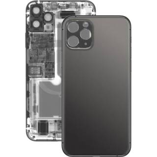 👉 Batterij zwart active Glazen achterkant voor iPhone 11 Pro Max (zwart)