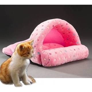 👉 Pantoffels roze klein active Dierbenodigdheden Afneembare huisdieren Nest Schattige Vorm Mongolië Tas Kat Hondenhuis, klein, Grootte: 50 * 40cm (roze)