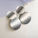 👉 Oorbel metalen zilver active kleding vrouwen Unieke oorbellen ronde statement voor dames sieraden (zilver)