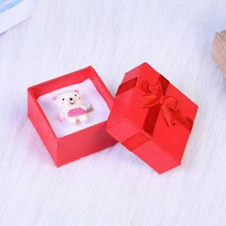 👉 Sieradendoos rood active feestelijke 24 stuks reliëf ring box sieraden doos opbergdoos, grootte: 4x4x3cm (rood)