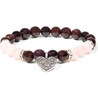 👉 Armband active Granaat/Rozenkwarts met Hartje 8720088291580