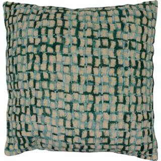 👉 Katoenen Kussen Fiji Blauw/Wit (Met Vulling)