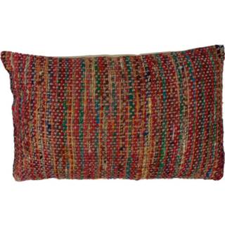 👉 Katoenen kussen rood vulling active Bangalore (Rechthoekig - met Vulling) 8717506118055