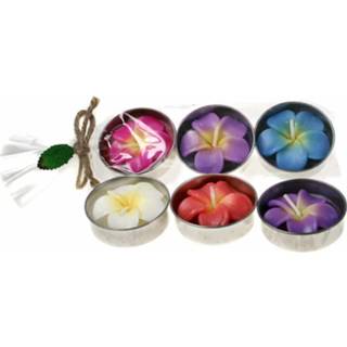 👉 Kaarsen Frangipani Bloemen (Set van 3)