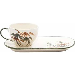 👉 Schaal keramiek active Ovalen met Kopje Bamboemotief 8851109100663