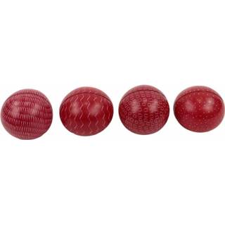 👉 Zeepsteen Kaarthouder Ronde Ballen Rood (Set van 4)