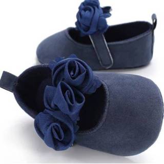 👉 Schoenen blauw antislip active meisjes baby's Mooie bloem meisje pasgeboren wieg zachte prewalker baby (blauw)