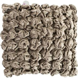 👉 Fluwelen klein active Taupe Kussen Bloem (30 x 30 cm) 8716522058208