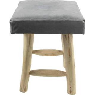 👉 Vierkant Leren Krukje Chalet Grijs (235 cm)