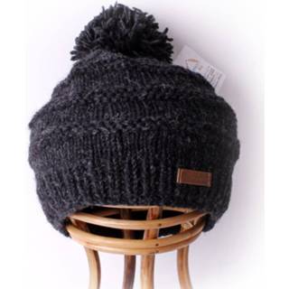 👉 Muts wol active grijze Charcoal Wollen met Pompon 4062279088956
