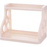 👉 Opbergrek plastic active mannen Huishoudelijke Multifunctionele Dubbellaagse Vloer Meshouder Kruiden Fles Item Management Rack (Abrikoos)