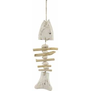 👉 Teakhout active Raam- of Wanddecoratie Vis van Drijfhout Whitewash (Model 1) 8717506125275